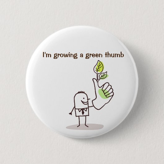 Badge - Groen een groene duim Ronde Button 5,7 Cm (Voorkant)