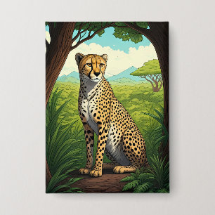 Badge Guépard dans une forêt luxuriante