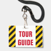 Badge "GUIDE TOURISTIQUE" + Insigne noir et jaune de (Avant avec lanière)