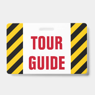 Badge "GUIDE TOURISTIQUE" + Insigne noir et jaune de