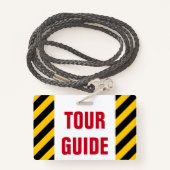 Badge "GUIDE TOURISTIQUE" + Insigne noir et jaune de (Derrière avec lanière)