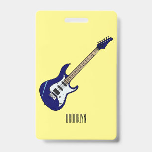 Badge Guitare électrique illustration de dessin animé