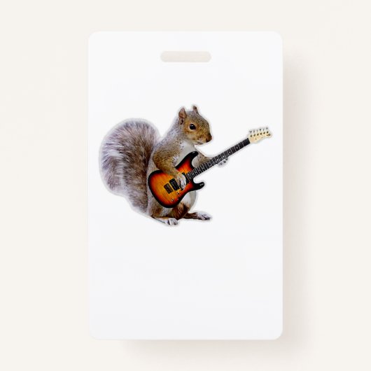 Badge Guitare Lover | Écureuil Jouant de la guitare (Devant)