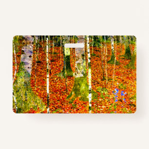 Badge Gustav Klimt Birch Trees