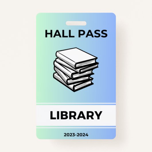 Badge Hall Pass - Bibliothèque (Devant)