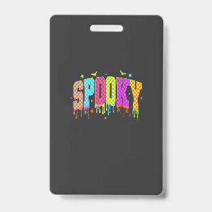 Badge Halloween à carreaux effrayant