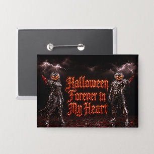Badge Halloween à jamais dans mon cœur Gothique Citrouil