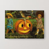 Badge Halloween Jack-o-Lantern nuit de récolte par les e (Recto)