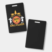 Badge Halloween Joyeux Halloween Anniversaire (Avant & arrière)