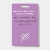 Badge Handicap caché Lanyard Maladie invisible ID (Arrière)