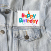 Badge Happy Birthday Confetti Button (Insitu)