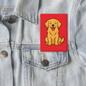 Badge Happy Golden Retriever Dog – Cute Funny Pets (Insitu)