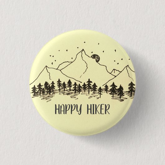 Badge - Happy hiker Ronde Button 3,2 Cm (Voorkant)