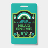 Badge Head Garden Gnome Gardener (Arrière)