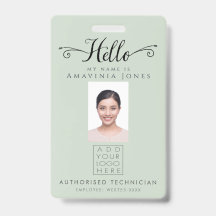 Hello Business Photo ID Identification Plastic