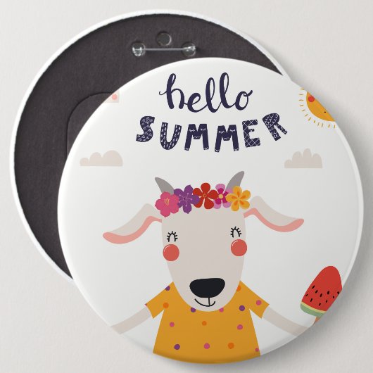 Badge " Hello Summer " (Devant & derrière)