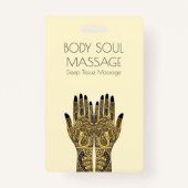 Badge Henna Mehndi Massage Mains Business (Devant)