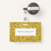 Badge Henteur blanche de Faux d'or (Back with Retractable)