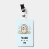 Badge Hérisson Mignon avec Lanterne Commerciale (Avant avec clip)