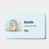 Badge Hérisson Mignon avec Lanterne Entreprise (Arrière)