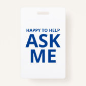 Badge Heureux de m'aider à me demander un identifiant bl (Dos)