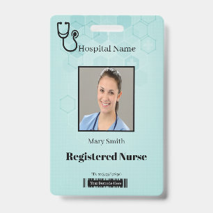 Badge Hexagon Médicale Stethoscope Abstrait ID photo