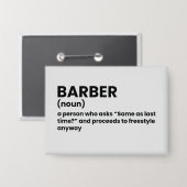 Badge Hilarious Barber Signification (Recto/Verso)