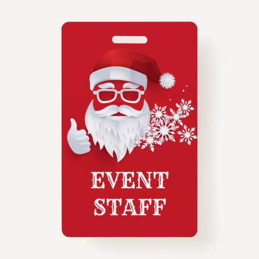 Badge Hip Santa Claus Papercut Noël Événement Personnel (Devant)