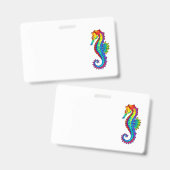 Badge Hippocampe polygonal arc-en-ciel (Avant & arrière)