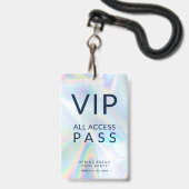 Badge Hologothique Pool Party VIP All Access Pass, événe (Avant avec lanière)