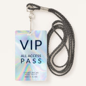 Badge Hologothique Pool Party VIP All Access Pass, événe (Devant avec lanière)
