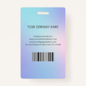 Badge Hologramme photo de l'ID d'entreprise (Dos)