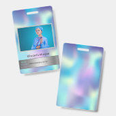Badge Holographie photo de l'employé Ajoutez votre logo (Avant & arrière)