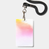 Badge Holographie Pink and Gold Photo Script Monogramme (Dos avec cordon)