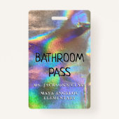 Badge Holographie Retour À L'École Couleurs Passe Salle  (Dos)