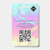 Badge Holographique | ID photo de l'employé Sécurité de  (Arrière)