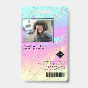 Badge Holographique ID photo de l'employé Sécurité de