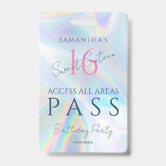 Badge Holographique VIP Access 16e anniversaire Invitati (Avant)