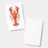 Badge Homard polygonal rouge (Avant & arrière)