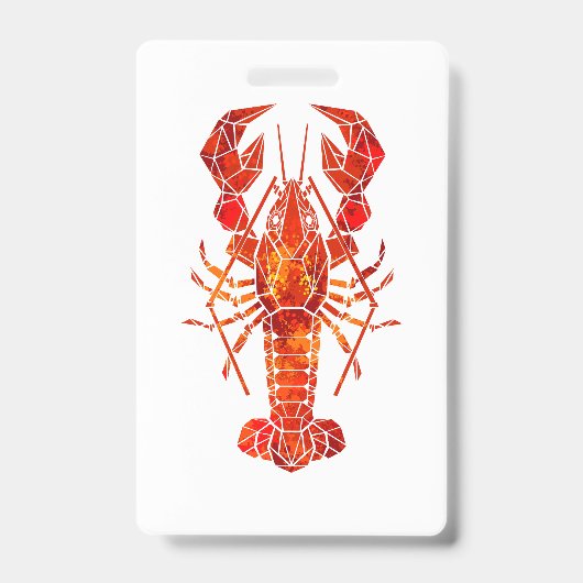 Badge Homard polygonal rouge (Avant)