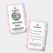 Badge Homeschool Student ID Badge, Child Photo & Barcode (Recto et verso)