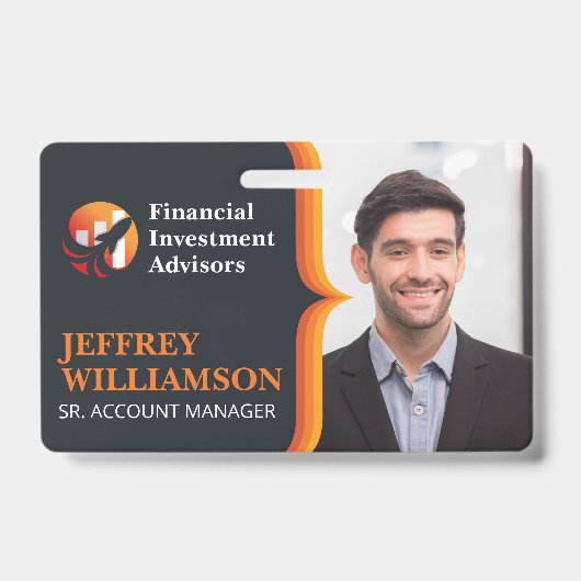 Badge Homme d'affaires souriant | Logo Finance | Code ba (Avant)