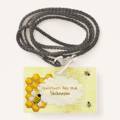 Badge Honey Comb 3D Whimsey EMPLOYEE D'ENTREPRISE (Devant avec lanière)