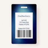 Badge Hôpital du logo photo de l'employé (Dos)