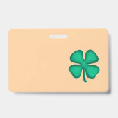 Badge horizontal Lucky 4 Leaf Irish Clover marron (Avant)