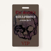 Badge Horreur crâne gothique Halloween Costume Party VIP (Devant)