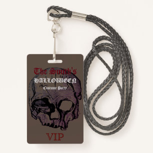 Badge Horreur crâne gothique Halloween Costume Party VIP