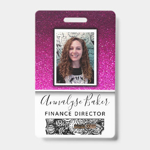 Badge Hot PInk Parties scintillant Professionnel AIIC In