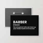 Badge Humour de définition de barbier (Recto/Verso)