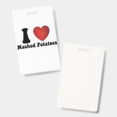 Badge I Love Mashed Potatoes Thanksgiving Diner Cadeau (Avant & arrière)